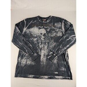 Harley-Davidson Long Sleeve Shirt Ride Hard All Over Print Skull SF SD XL